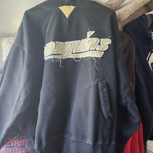 NHL Pittsburg Penguins Distressed Style Embroidered Pull Over Hoodie Size XL